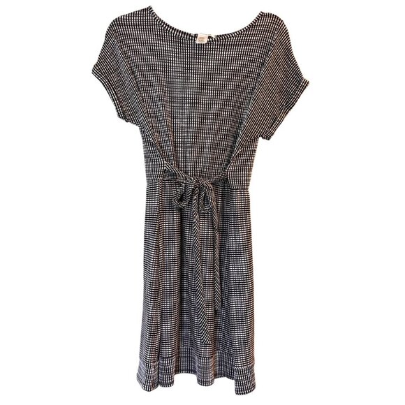 Caution To The Wind Dresses & Skirts - Caution to the Wind | Black & White Checked Belted Mini Dress Size Large